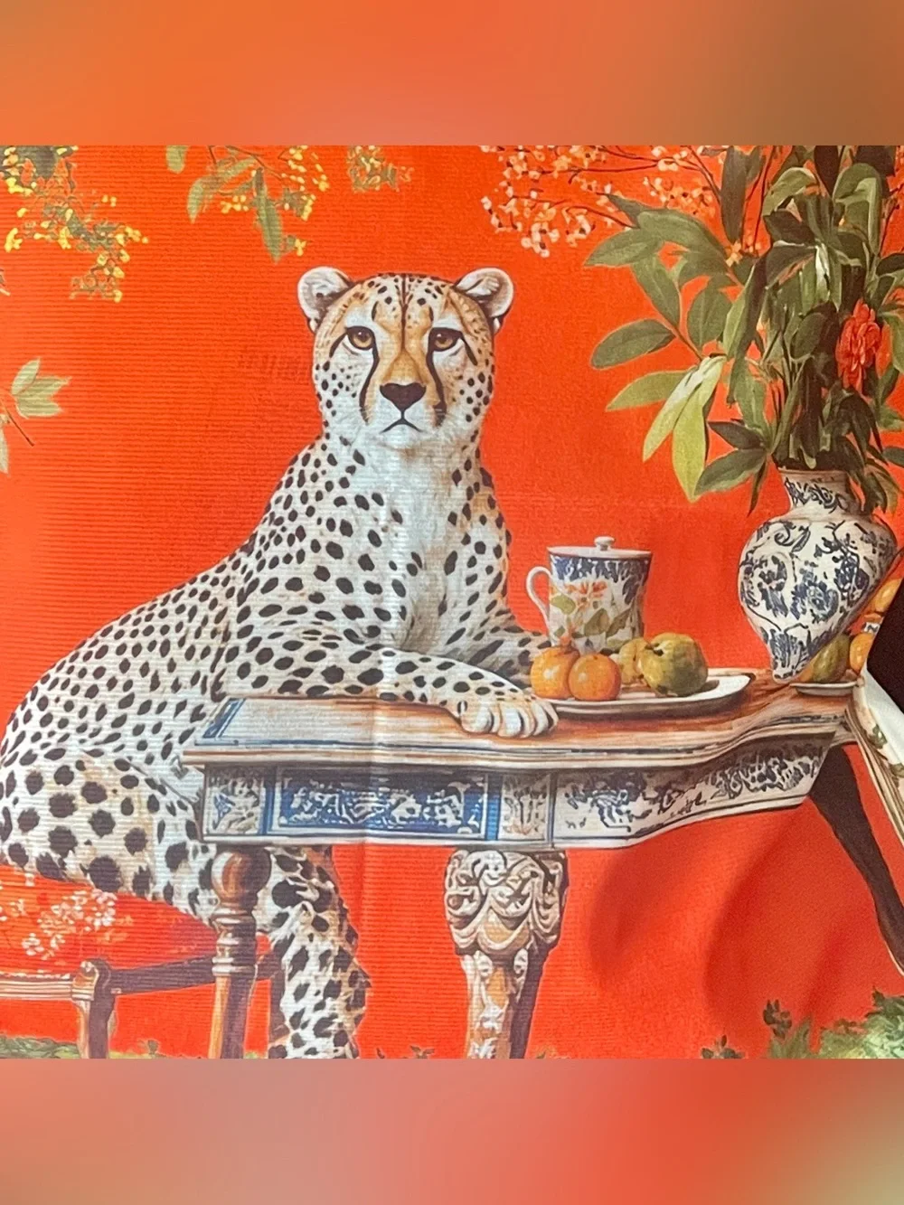 Pillow Cover New - Cheetah Print, brilliant colors 17.6” x 17”6”